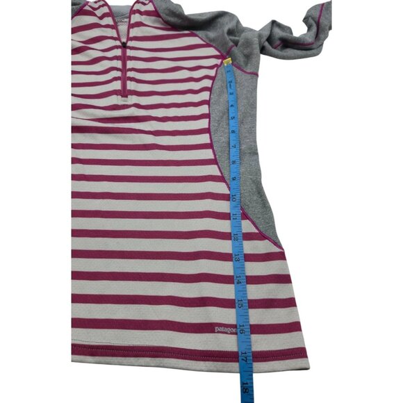 Patagonia Shirt Women S Capilene 3 Midweight Striped Pink Gray Gorpcore Camping - Picture 4 of 7